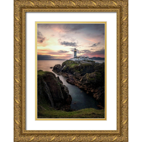 Irish Morning II Gold Ornate Wood Framed Art Print with Double Matting by Head, Danny