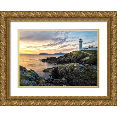 Irish Morning III Gold Ornate Wood Framed Art Print with Double Matting by Head, Danny