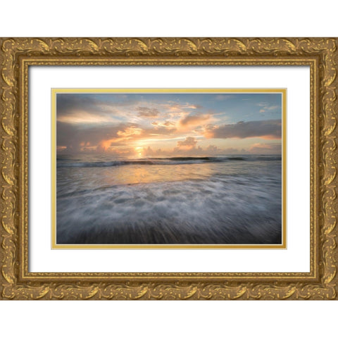 Coastal Sunrise II Gold Ornate Wood Framed Art Print with Double Matting by Head, Danny