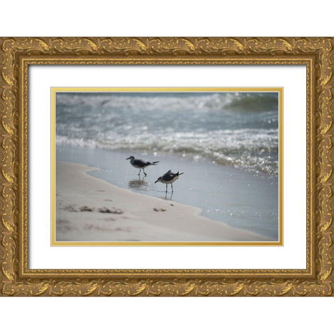 Wading II Gold Ornate Wood Framed Art Print with Double Matting by Head, Danny