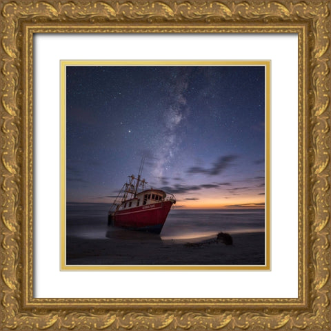 Milky Way Sunset Gold Ornate Wood Framed Art Print with Double Matting by Head, Danny