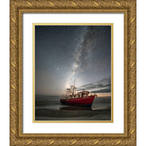 Settled In Gold Ornate Wood Framed Art Print with Double Matting by Head, Danny