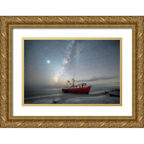 Going Nowhere Gold Ornate Wood Framed Art Print with Double Matting by Head, Danny