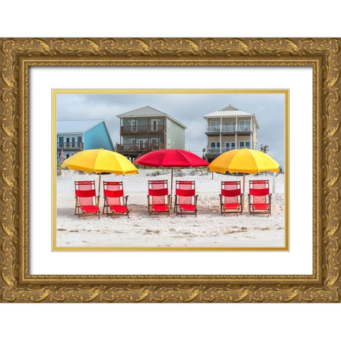 Seating For Six I Gold Ornate Wood Framed Art Print with Double Matting by Head, Danny