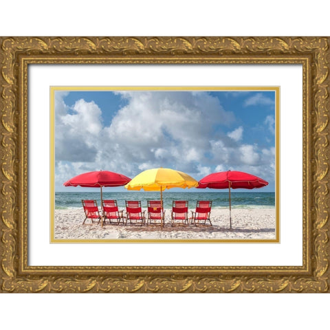 Seating For Six II Gold Ornate Wood Framed Art Print with Double Matting by Head, Danny