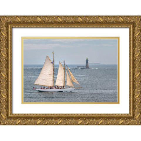 Smooth Sailing Gold Ornate Wood Framed Art Print with Double Matting by Head, Danny