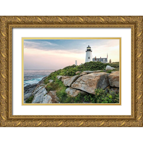 Rocky Shores Gold Ornate Wood Framed Art Print with Double Matting by Head, Danny