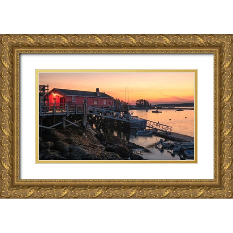 Five Islands Gold Ornate Wood Framed Art Print with Double Matting by Head, Danny