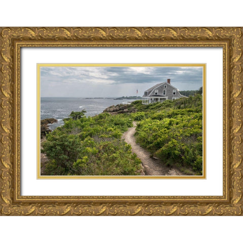 Coastal Cottage Gold Ornate Wood Framed Art Print with Double Matting by Head, Danny