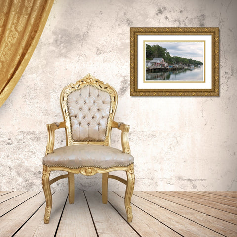 Remote Harbor Gold Ornate Wood Framed Art Print with Double Matting by Head, Danny