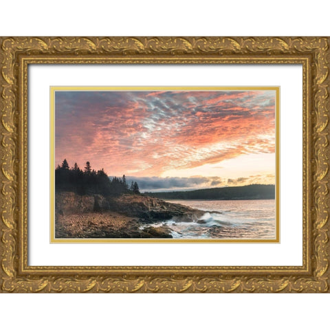 Coastal Sunrise I Gold Ornate Wood Framed Art Print with Double Matting by Head, Danny