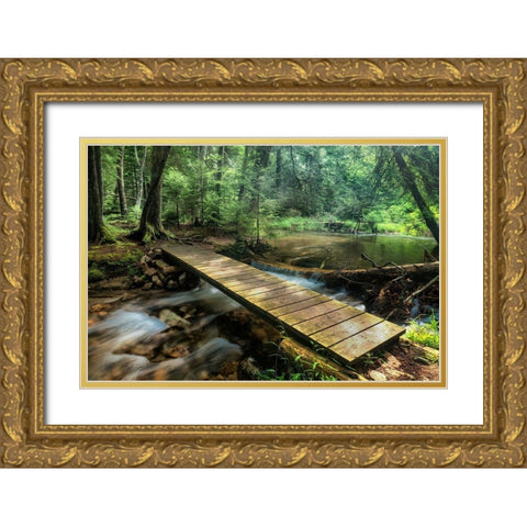 The Crossing Gold Ornate Wood Framed Art Print with Double Matting by Head, Danny