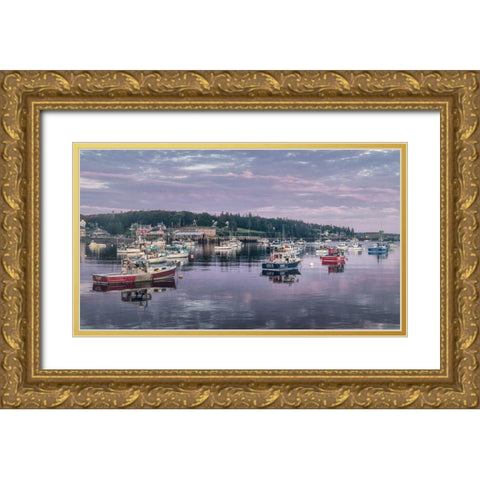 Working Harbor II Gold Ornate Wood Framed Art Print with Double Matting by Head, Danny