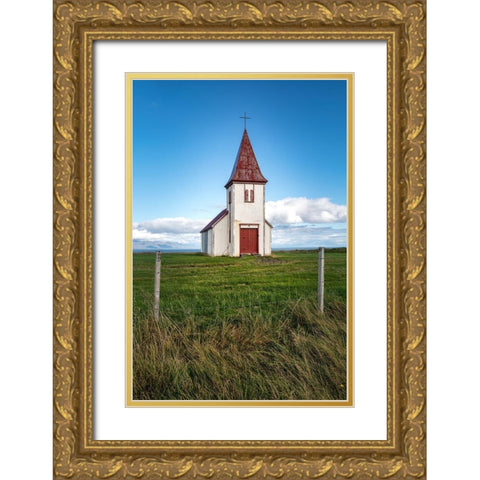 Church by the Sea II Gold Ornate Wood Framed Art Print with Double Matting by Head, Danny