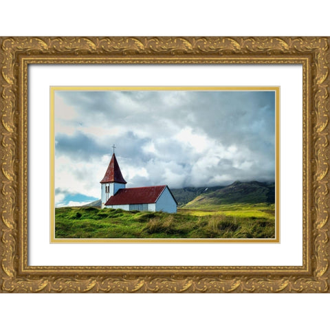 Church by the Sea IV Gold Ornate Wood Framed Art Print with Double Matting by Head, Danny