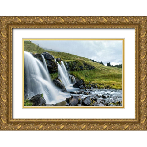 Close to the Falls Gold Ornate Wood Framed Art Print with Double Matting by Head, Danny