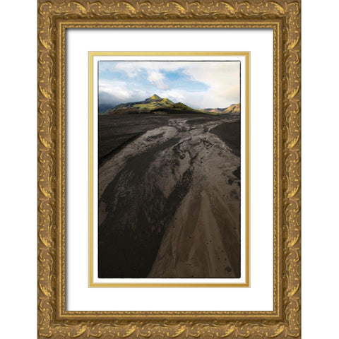 Stream Patterns I Gold Ornate Wood Framed Art Print with Double Matting by Head, Danny