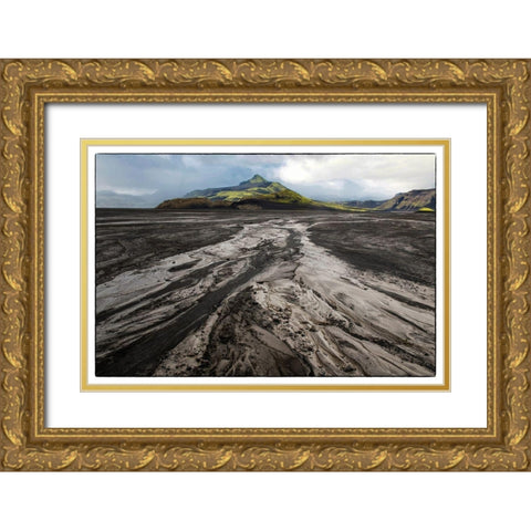 Stream Patterns II Gold Ornate Wood Framed Art Print with Double Matting by Head, Danny