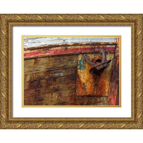 Rusty Anchor Gold Ornate Wood Framed Art Print with Double Matting by Head, Danny