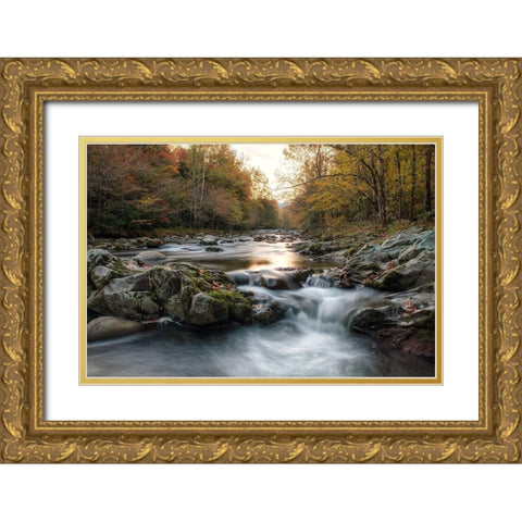 First Light at Greenbrier Gold Ornate Wood Framed Art Print with Double Matting by Head, Danny