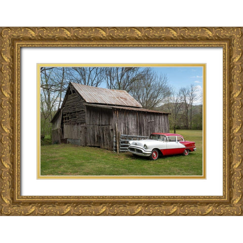 Red and White Gold Ornate Wood Framed Art Print with Double Matting by Head, Danny