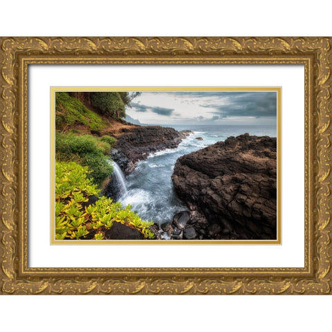Flowing Inward Gold Ornate Wood Framed Art Print with Double Matting by Head, Danny