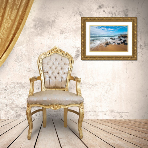 Silky Retreat Gold Ornate Wood Framed Art Print with Double Matting by Head, Danny