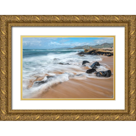 Rushing Back Gold Ornate Wood Framed Art Print with Double Matting by Head, Danny