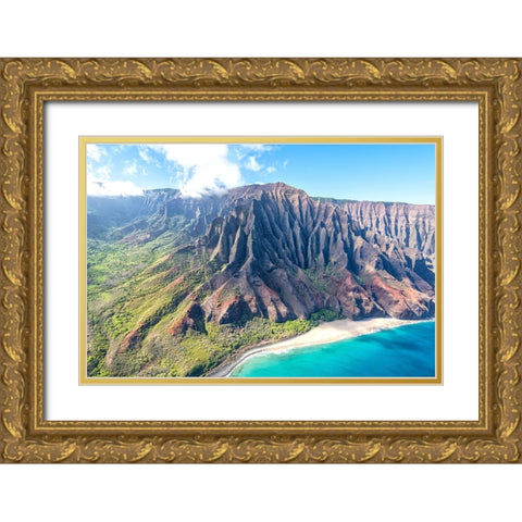 Northshore III Gold Ornate Wood Framed Art Print with Double Matting by Head, Danny