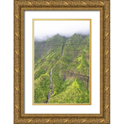 Water Ribbons I Gold Ornate Wood Framed Art Print with Double Matting by Head, Danny