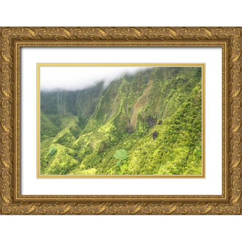 Water Ribbons II Gold Ornate Wood Framed Art Print with Double Matting by Head, Danny