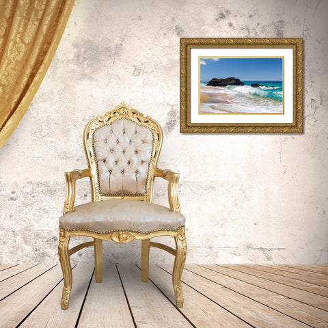 Breaking Surf II Gold Ornate Wood Framed Art Print with Double Matting by Head, Danny