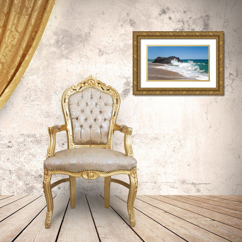 Breaking Surf III Gold Ornate Wood Framed Art Print with Double Matting by Head, Danny