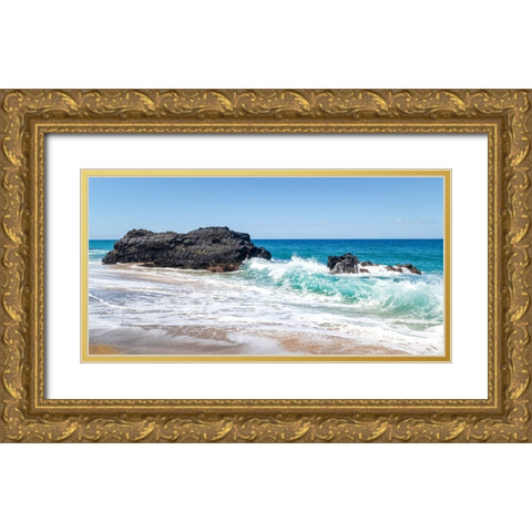 Breaking Surf IV Gold Ornate Wood Framed Art Print with Double Matting by Head, Danny