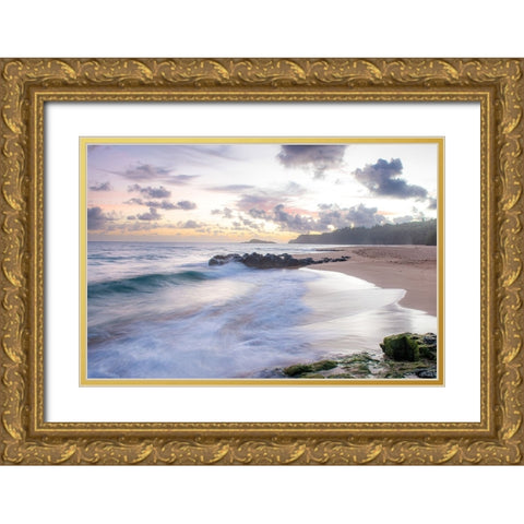Secret Beach I Gold Ornate Wood Framed Art Print with Double Matting by Head, Danny
