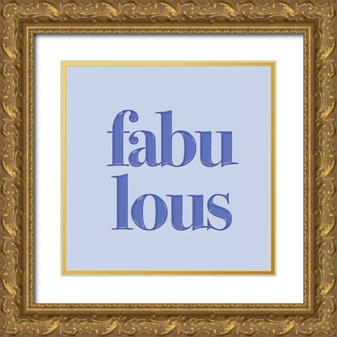 Blue Fabulous Gold Ornate Wood Framed Art Print with Double Matting by Aesthete