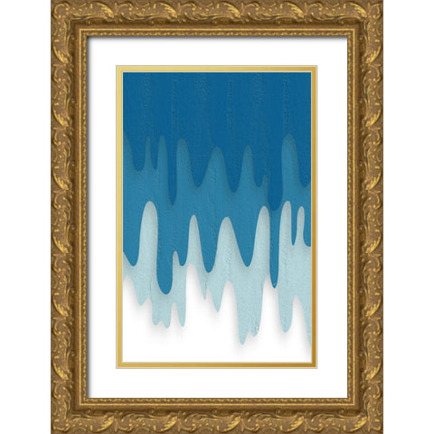 Dripstone Gold Ornate Wood Framed Art Print with Double Matting by Aesthete