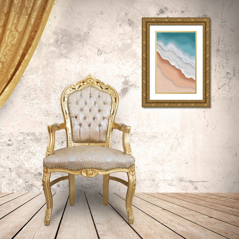 The Ocean Gold Ornate Wood Framed Art Print with Double Matting by Aesthete
