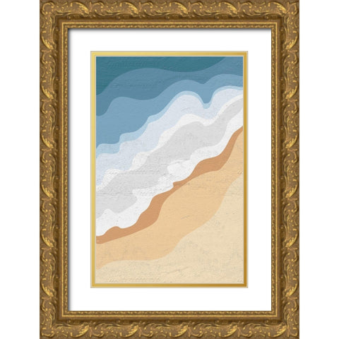 The Sea Gold Ornate Wood Framed Art Print with Double Matting by Aesthete