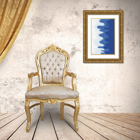 Waves Gold Ornate Wood Framed Art Print with Double Matting by Aesthete