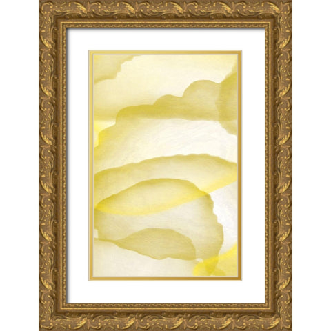 Yellow Paper Gold Ornate Wood Framed Art Print with Double Matting by Aesthete