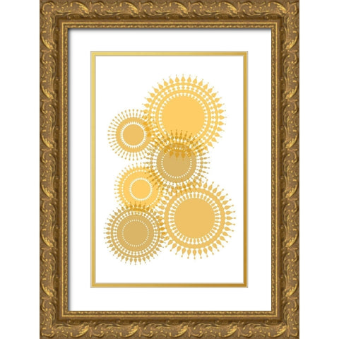 Yellos Suns Gold Ornate Wood Framed Art Print with Double Matting by Aesthete