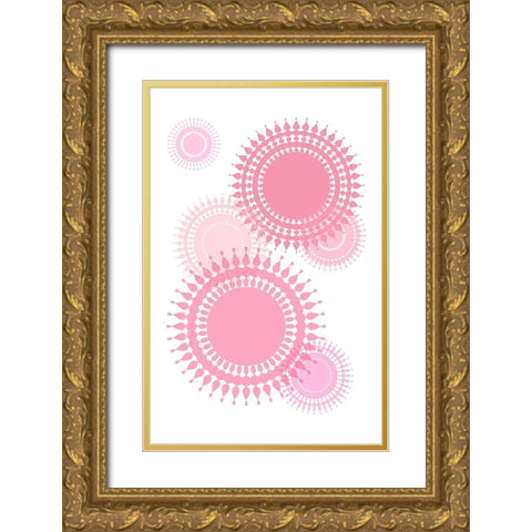 Pink Suns Gold Ornate Wood Framed Art Print with Double Matting by Aesthete