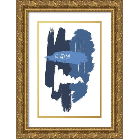 Blue Dawn Gold Ornate Wood Framed Art Print with Double Matting by Aesthete