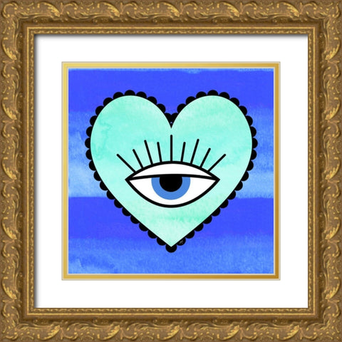 Eye Love Gold Ornate Wood Framed Art Print with Double Matting by Aesthete