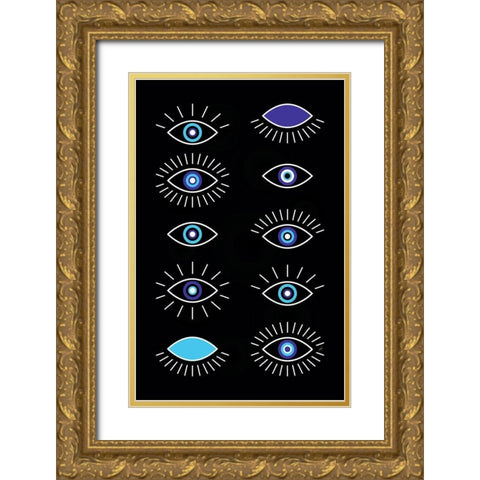 Just Eyes Gold Ornate Wood Framed Art Print with Double Matting by Aesthete
