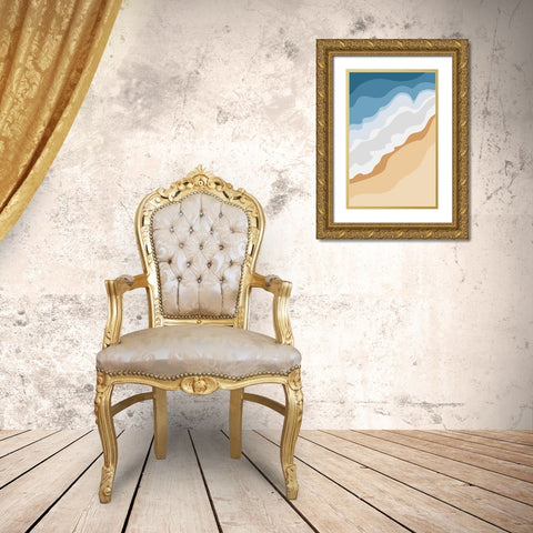 The Sea Gold Ornate Wood Framed Art Print with Double Matting by Aesthete