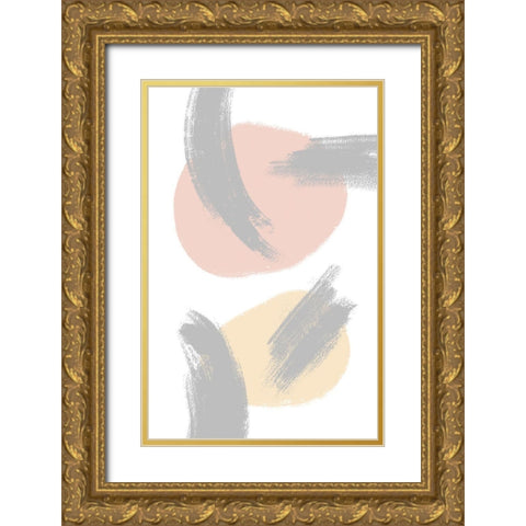 Grey Clouds Gold Ornate Wood Framed Art Print with Double Matting by Aesthete