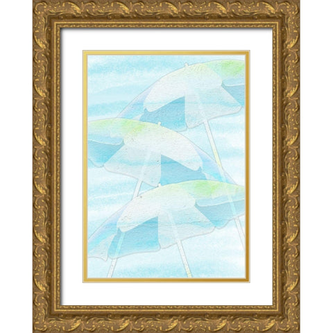 Beach Gold Ornate Wood Framed Art Print with Double Matting by Aesthete