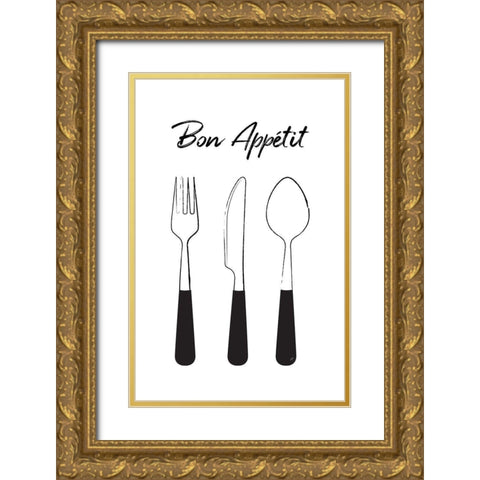Bon Appetit Gold Ornate Wood Framed Art Print with Double Matting by Aesthete